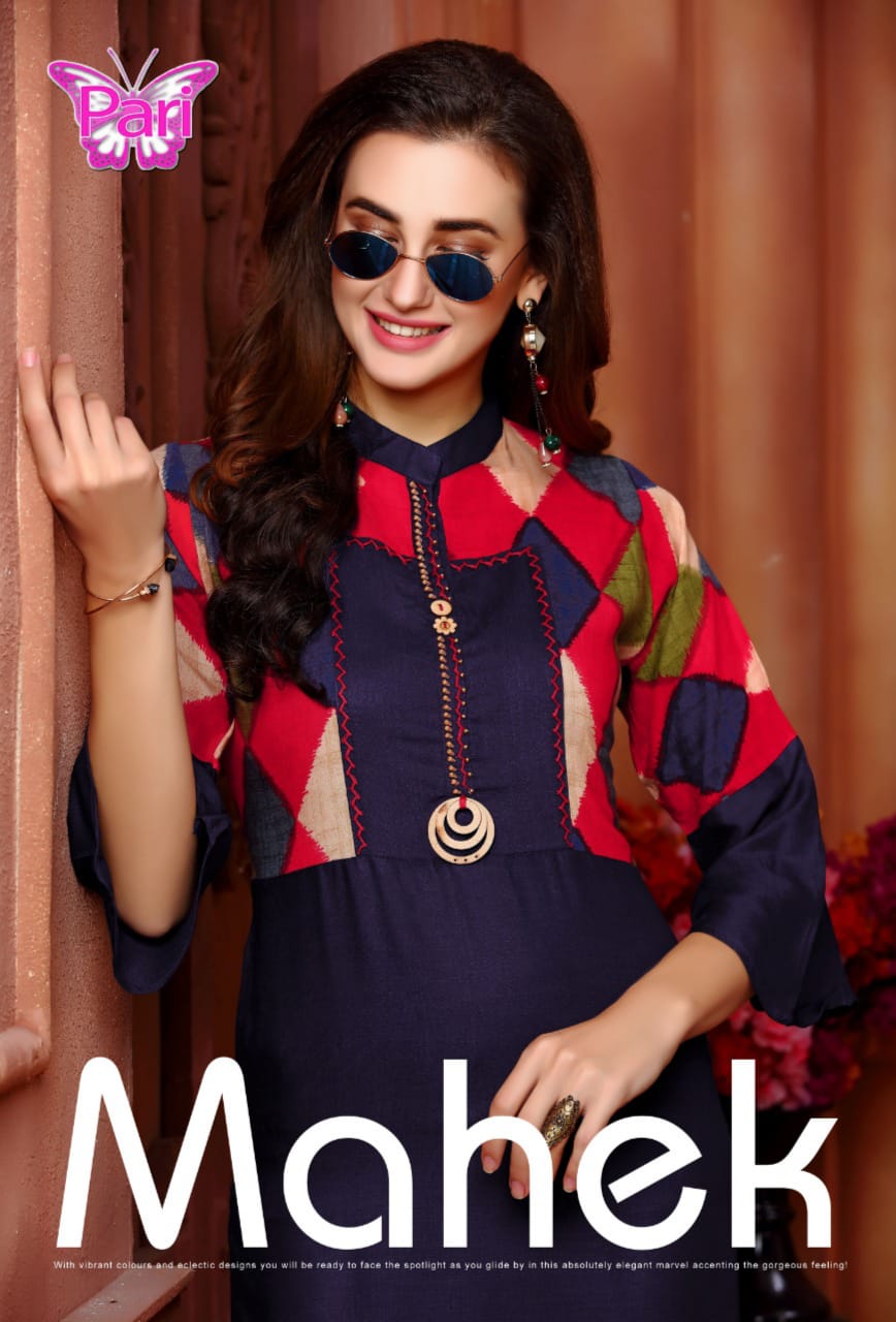 Pari Mahek Heavy Rayon Designer Kurti Collection